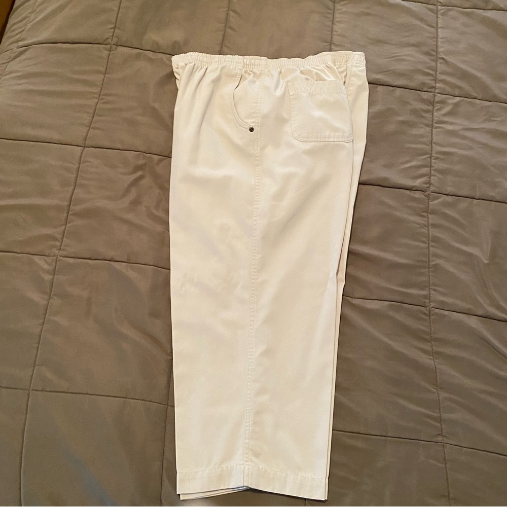 👗 Cream Elastic Waist Pants - Picture 3 of 8